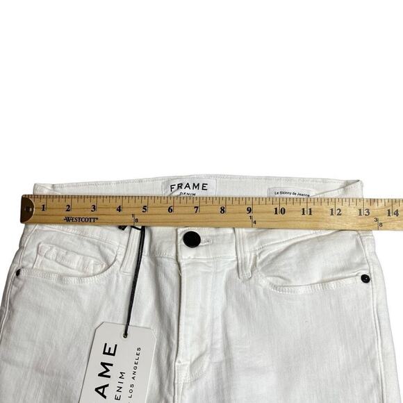Frame Denim Le Skinny De Jeanne Ripped Jeans In Blanc Jefferson Size 27 - Picture 2 of 13
